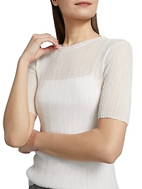 Double Layer Rib-Knit Top