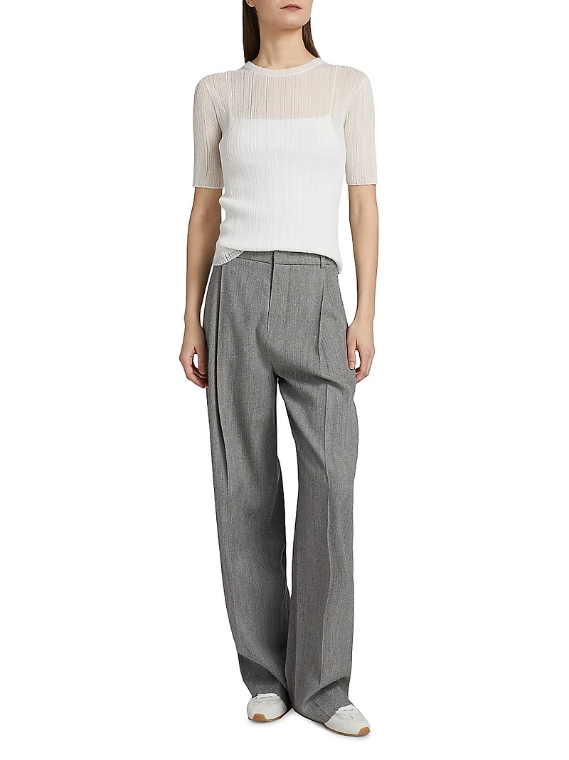 Double Layer Rib-Knit Top