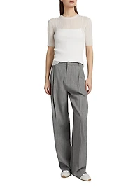 Double Layer Rib-Knit Top