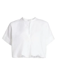 Linen Dolman Short-Sleeve Shirt