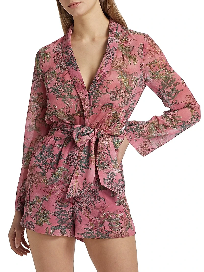 Arabell Floral Tie-Waist Romper