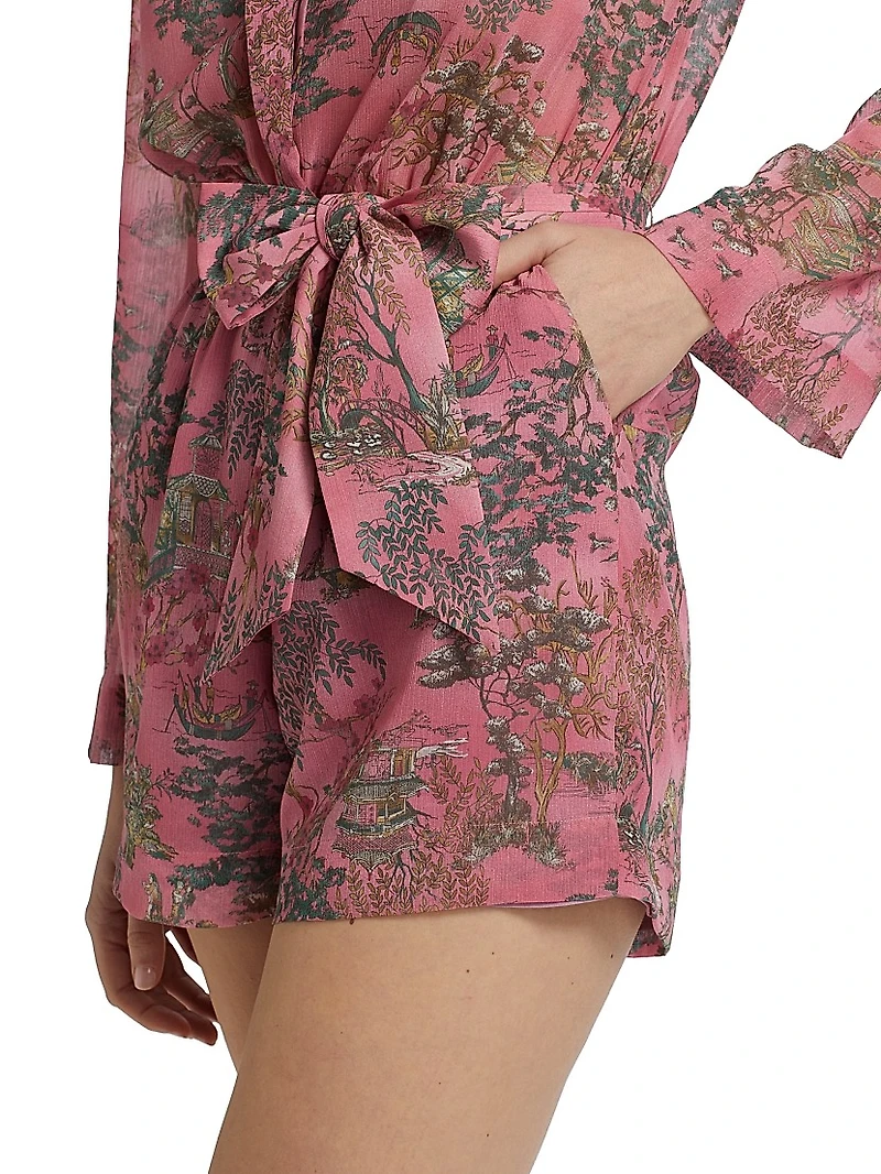 Arabell Floral Tie-Waist Romper