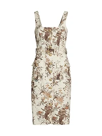 Idy Printed Stretch Cotton Belted Tank Dress