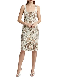 Idy Printed Stretch Cotton Belted Tank Dress