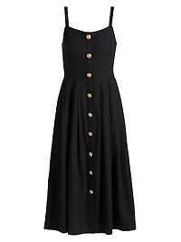Esmeralda Cotton-Blend Sleeveless Midi-Dress