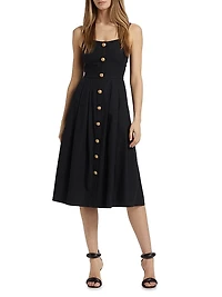 Esmeralda Cotton-Blend Sleeveless Midi-Dress