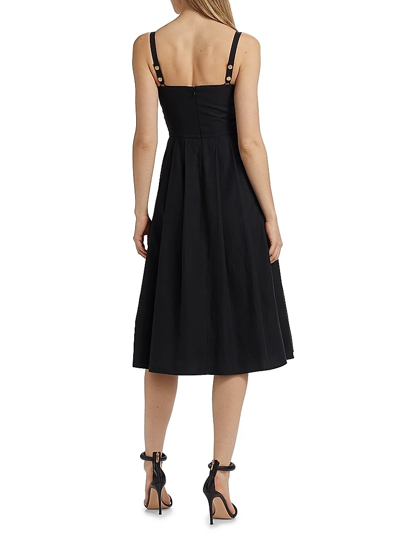 Esmeralda Cotton-Blend Sleeveless Midi-Dress
