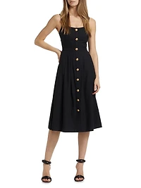 Esmeralda Cotton-Blend Sleeveless Midi-Dress