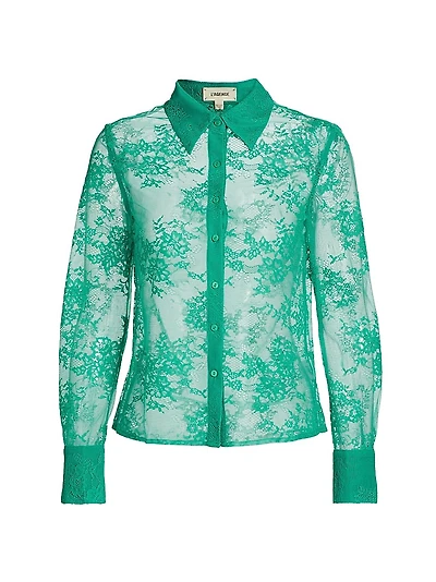 Maia Lace Long-Sleeve Button-Front Top
