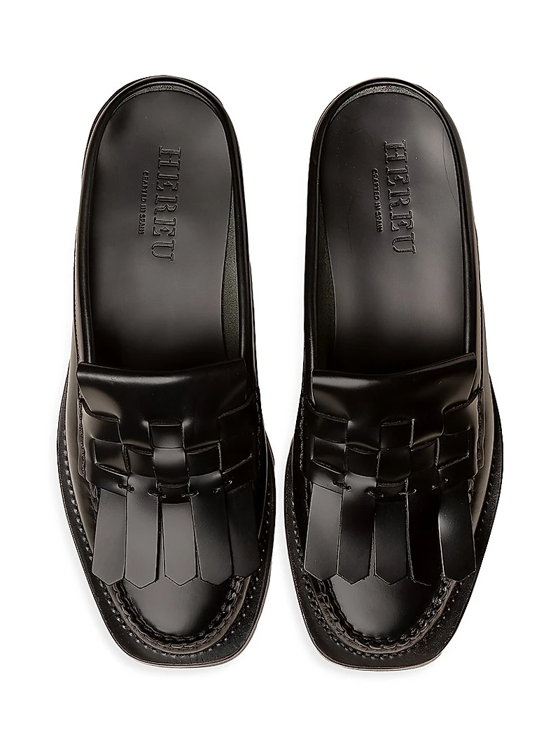 Marti Leather Loafer-Style Mules