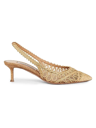 Kahlo 50MM Embroidered Slingback Pumps