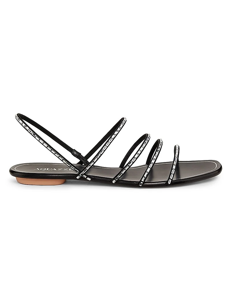 Mistica Crystal-Embellished Leather Sandals