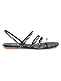 Mistica Crystal-Embellished Leather Sandals