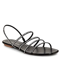 Mistica Crystal-Embellished Leather Sandals