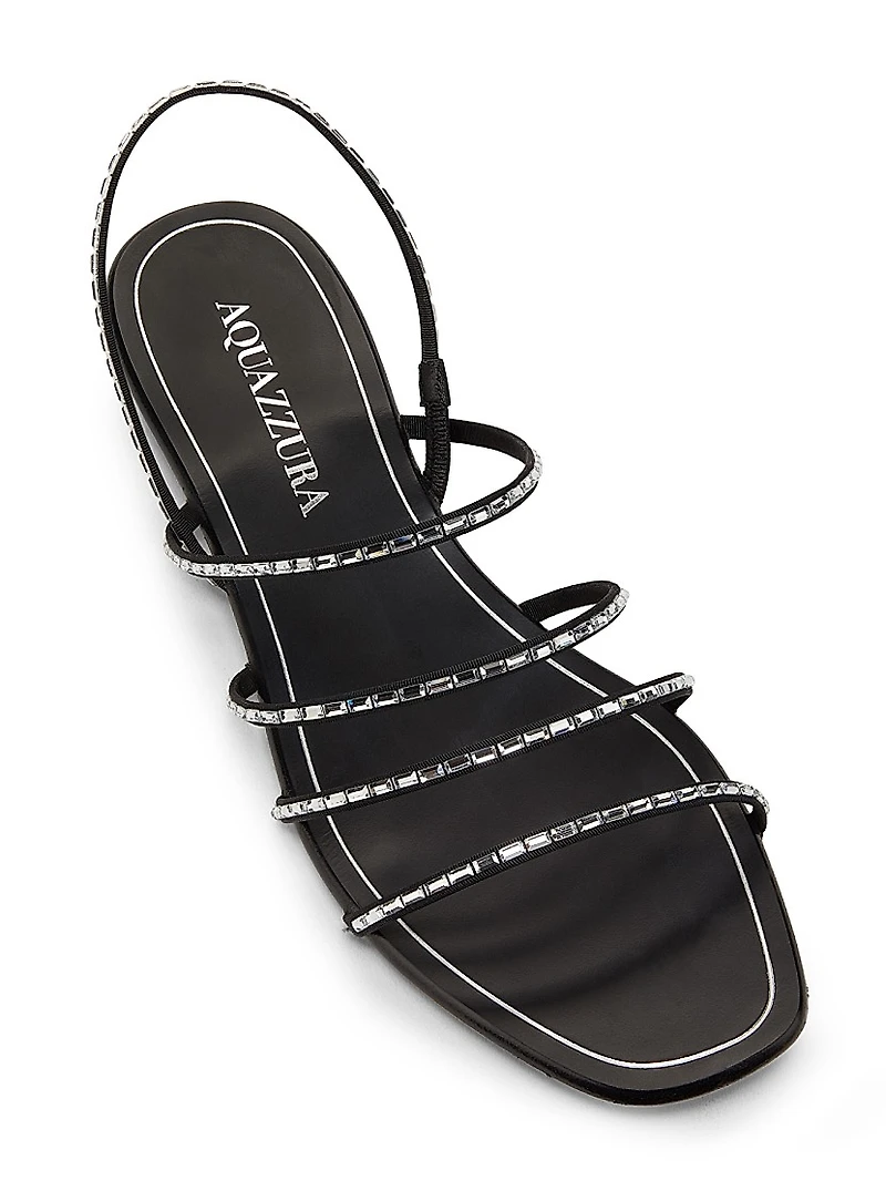 Mistica Crystal-Embellished Leather Sandals