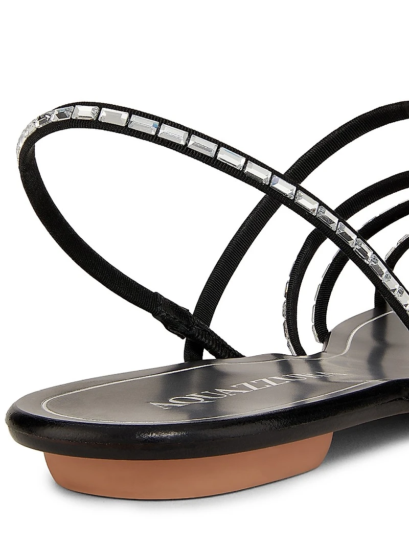 Mistica Crystal-Embellished Leather Sandals