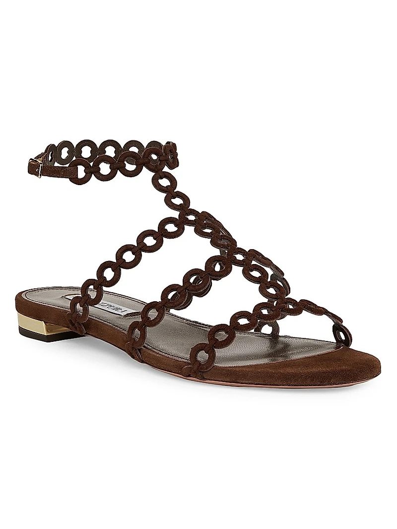 Infinity Chain Suede Sandals