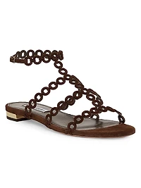 Infinity Chain Suede Sandals