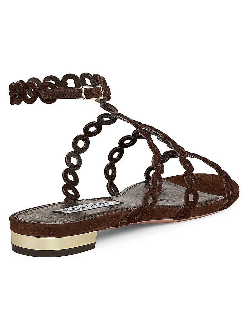 Infinity Chain Suede Sandals