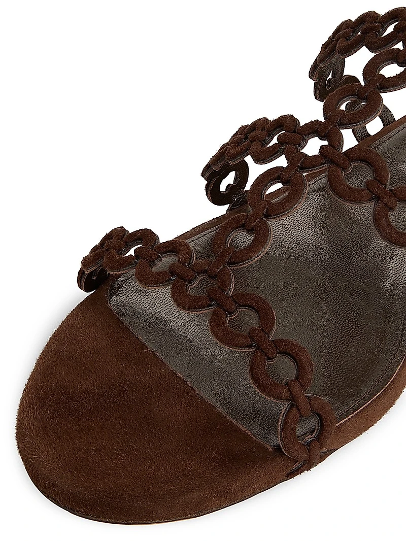 Infinity Chain Suede Sandals