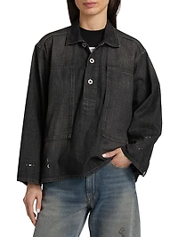 Oversized Denim Pull-Over Shirt