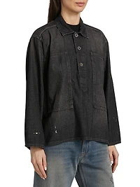 Oversized Denim Pull-Over Shirt