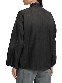 Oversized Denim Pull-Over Shirt