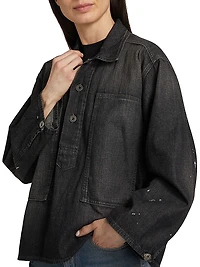 Oversized Denim Pull-Over Shirt