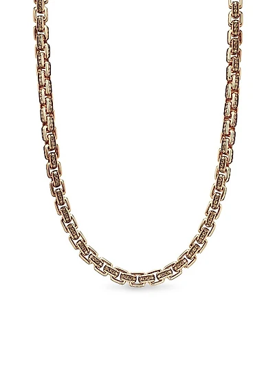 Box Chain Necklace in 18K Rose Gold