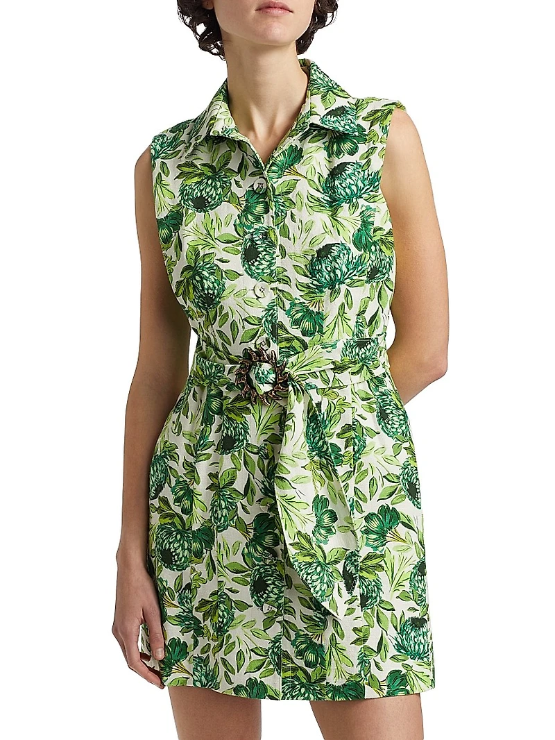 Nya Botanical-Print Cotton Minidress