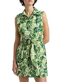 Nya Botanical-Print Cotton Minidress
