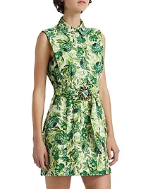 Nya Botanical-Print Cotton Minidress
