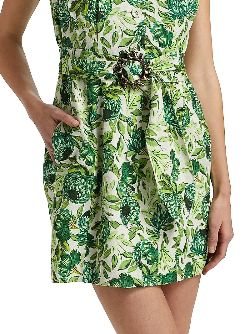 Nya Botanical-Print Cotton Minidress