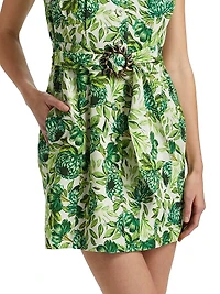 Nya Botanical-Print Cotton Minidress