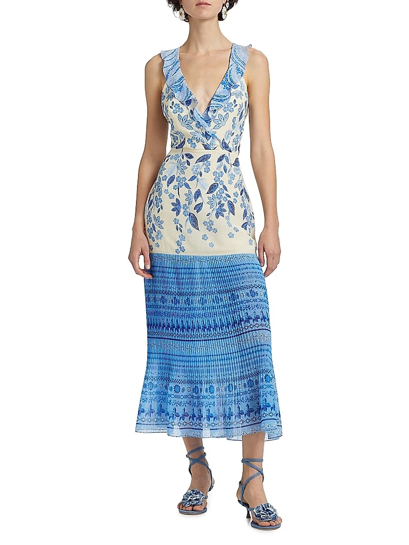 Amy Silk Ruffled Midi-Dress