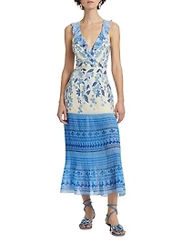 Amy Silk Ruffled Midi-Dress