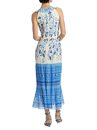 Amy Silk Ruffled Midi-Dress