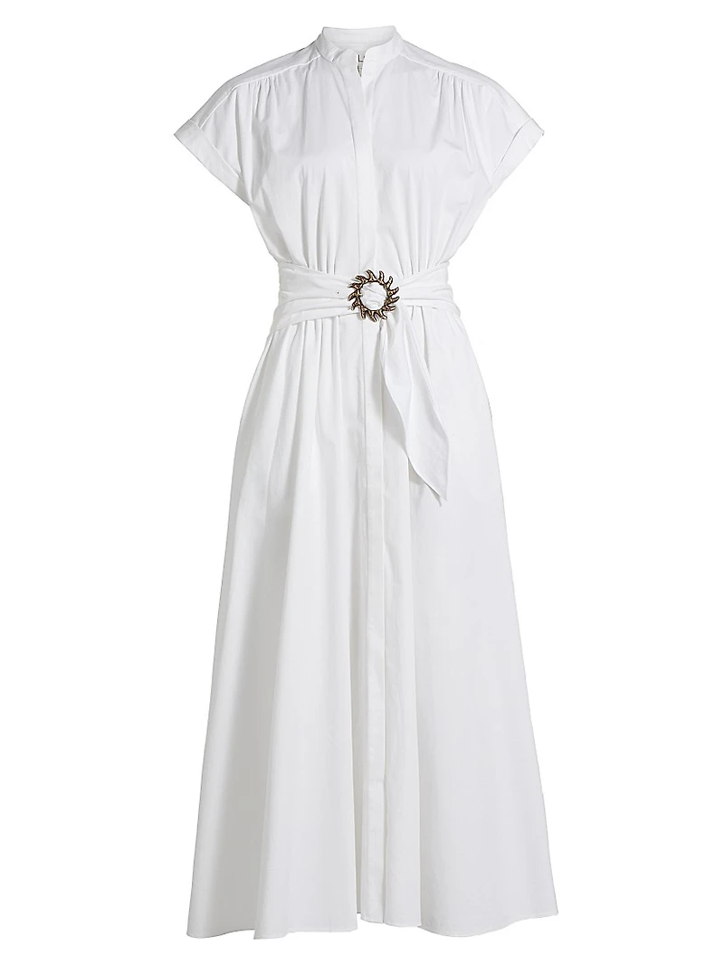 Neesha Stretch-Cotton Self-Tie Maxi Dress