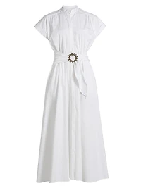 Neesha Stretch-Cotton Self-Tie Maxi Dress