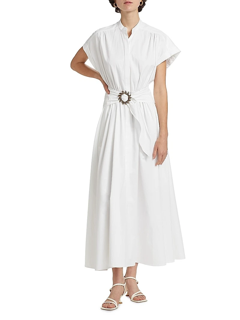 Neesha Stretch-Cotton Self-Tie Maxi Dress