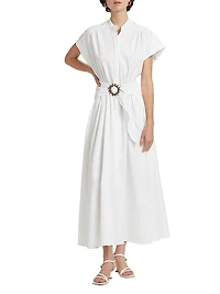 Neesha Stretch-Cotton Self-Tie Maxi Dress