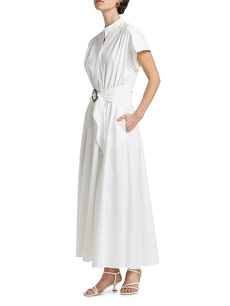 Neesha Stretch-Cotton Self-Tie Maxi Dress