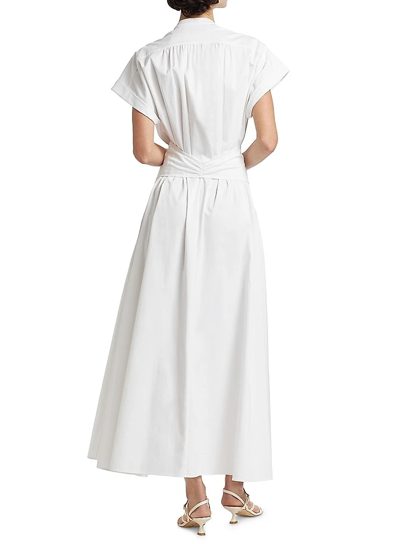 Neesha Stretch-Cotton Self-Tie Maxi Dress