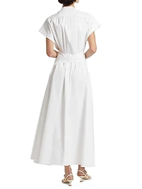 Neesha Stretch-Cotton Self-Tie Maxi Dress