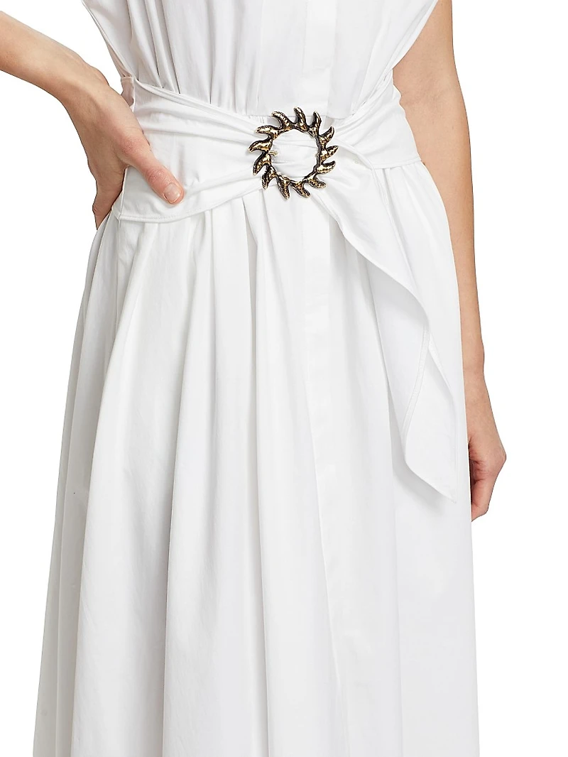 Neesha Stretch-Cotton Self-Tie Maxi Dress