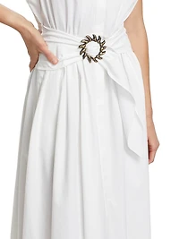 Neesha Stretch-Cotton Self-Tie Maxi Dress