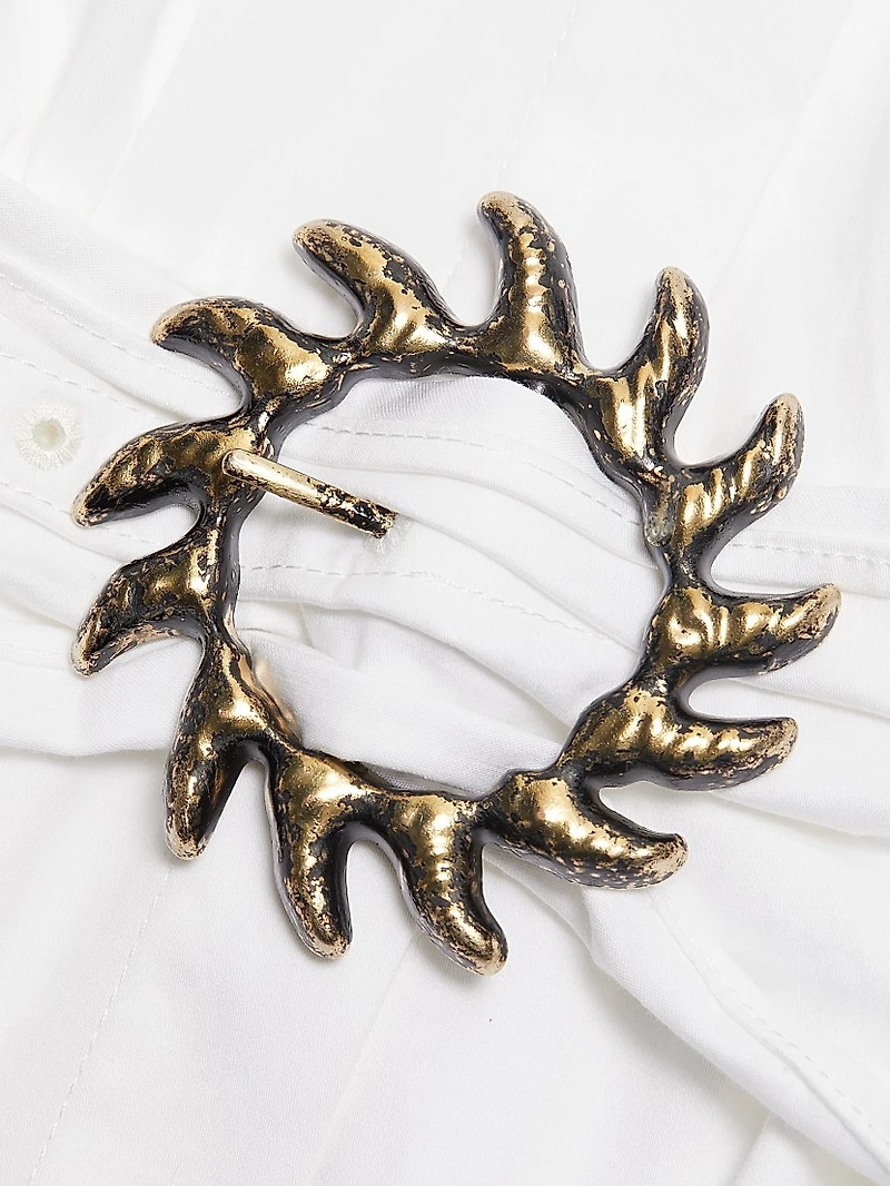 Neesha Stretch-Cotton Self-Tie Maxi Dress