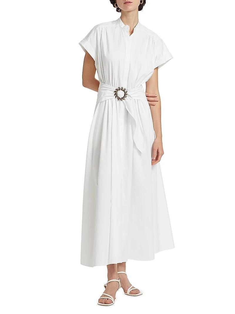 Neesha Stretch-Cotton Self-Tie Maxi Dress