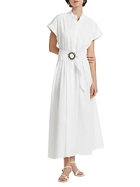 Neesha Stretch-Cotton Self-Tie Maxi Dress