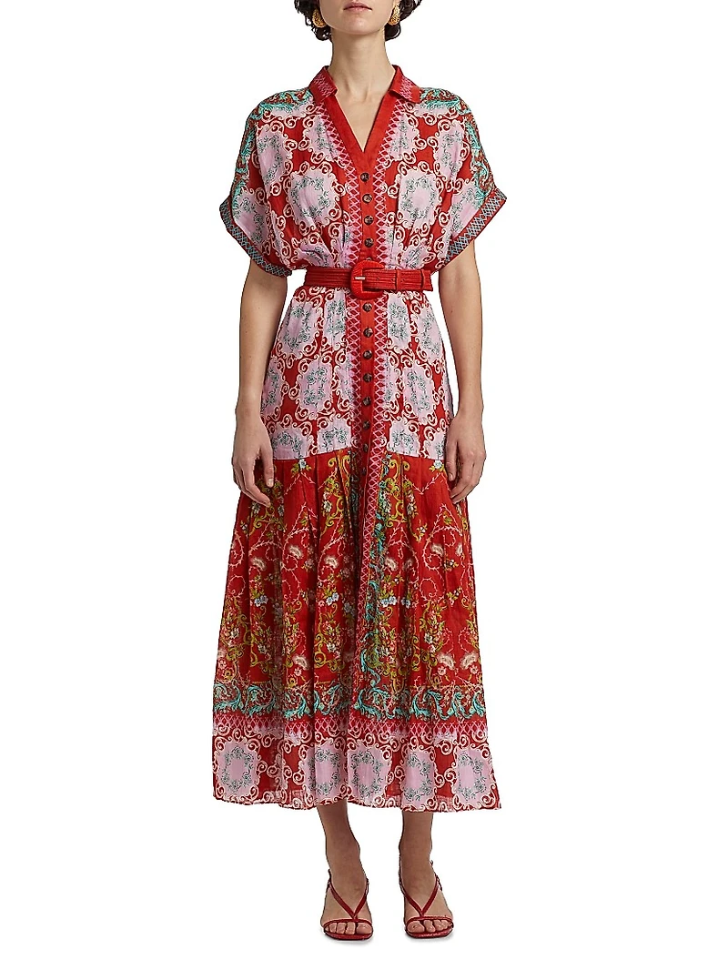 Riya Printed Linen Shirtdress